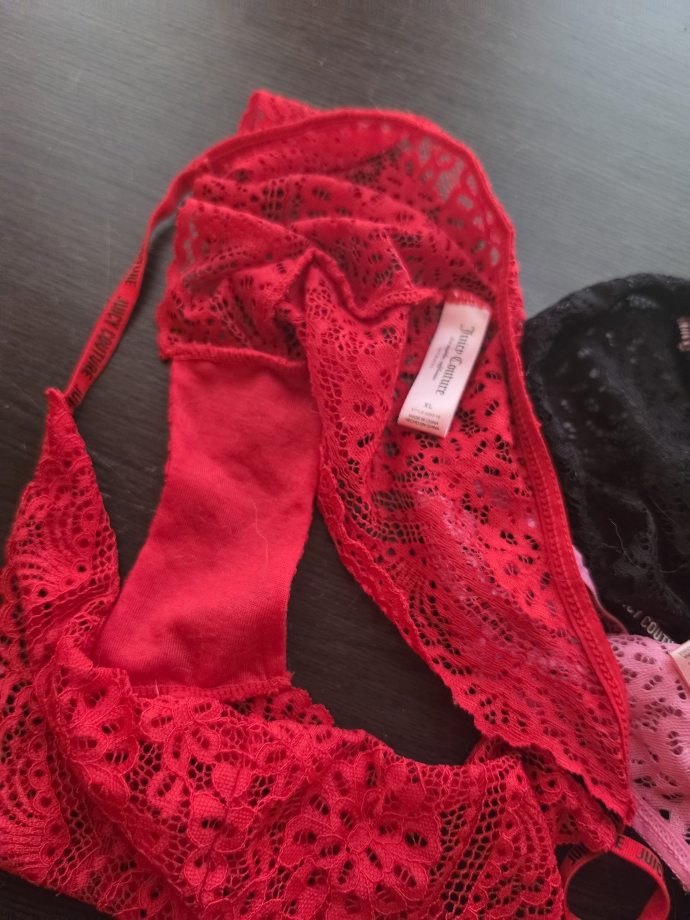 Juicy Couture Lace Bikini Panties - Black, Red, Pink NWOT - Picture 4 of 4